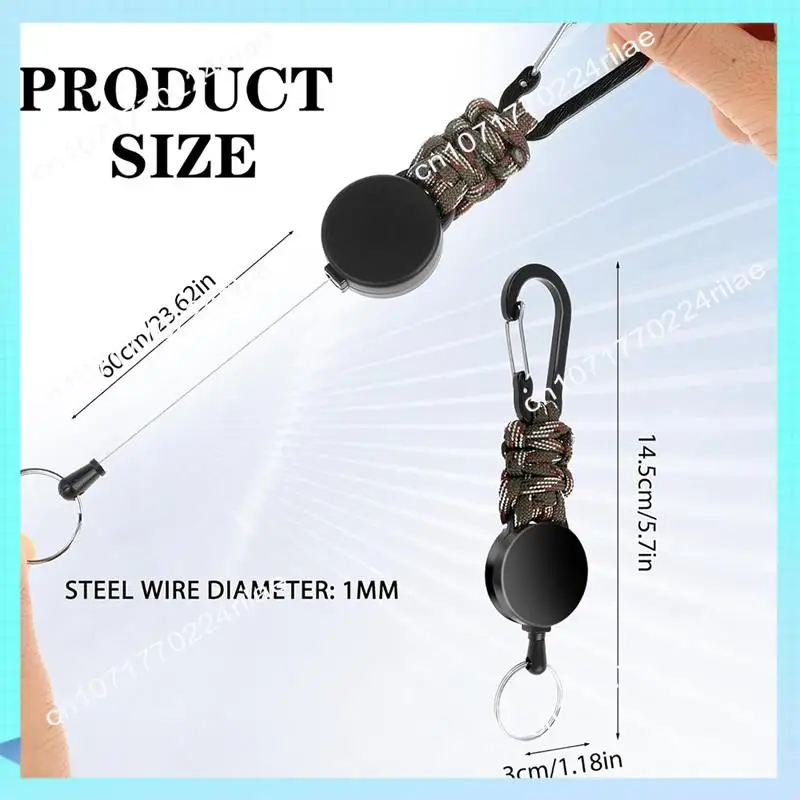 A17Z Paquete de 3 llaveros retráctiles, cordón retráctil de alta resistencia, soporte para insignia, Clip retráctil, llavero dur