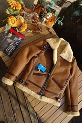 Luxury Branded Cloth Men's New Winter Coat Genuine Leather Lamb Skin Shearling Jacket for Male Cowboy Wool Liner XL 2XL 3XL XXXL