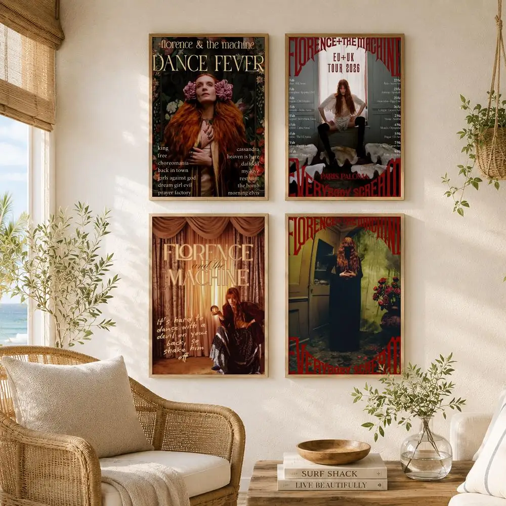 Rock Band F-florence and the machine Poster Versatile HD Waterproof Wall Art Self-Adhesive Decor for Any Space Ideal Gift