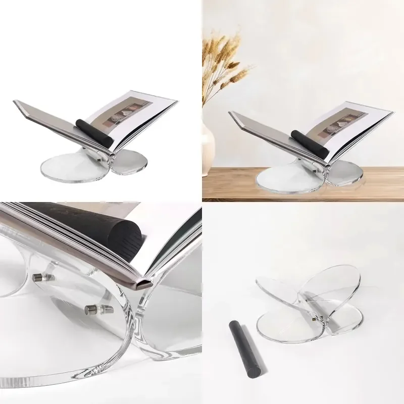 Modern Simple Creative Butterfly Shape Transparent Magazine Rack for Model Room Sales Office Study Living Room Table Top