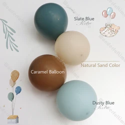 5/10/12/18inch Retro Ocean Dusty Blue Balloons Boy Birthday Party Decorations Beige Caramel Balloon Arch Garland Kit Baby Shower