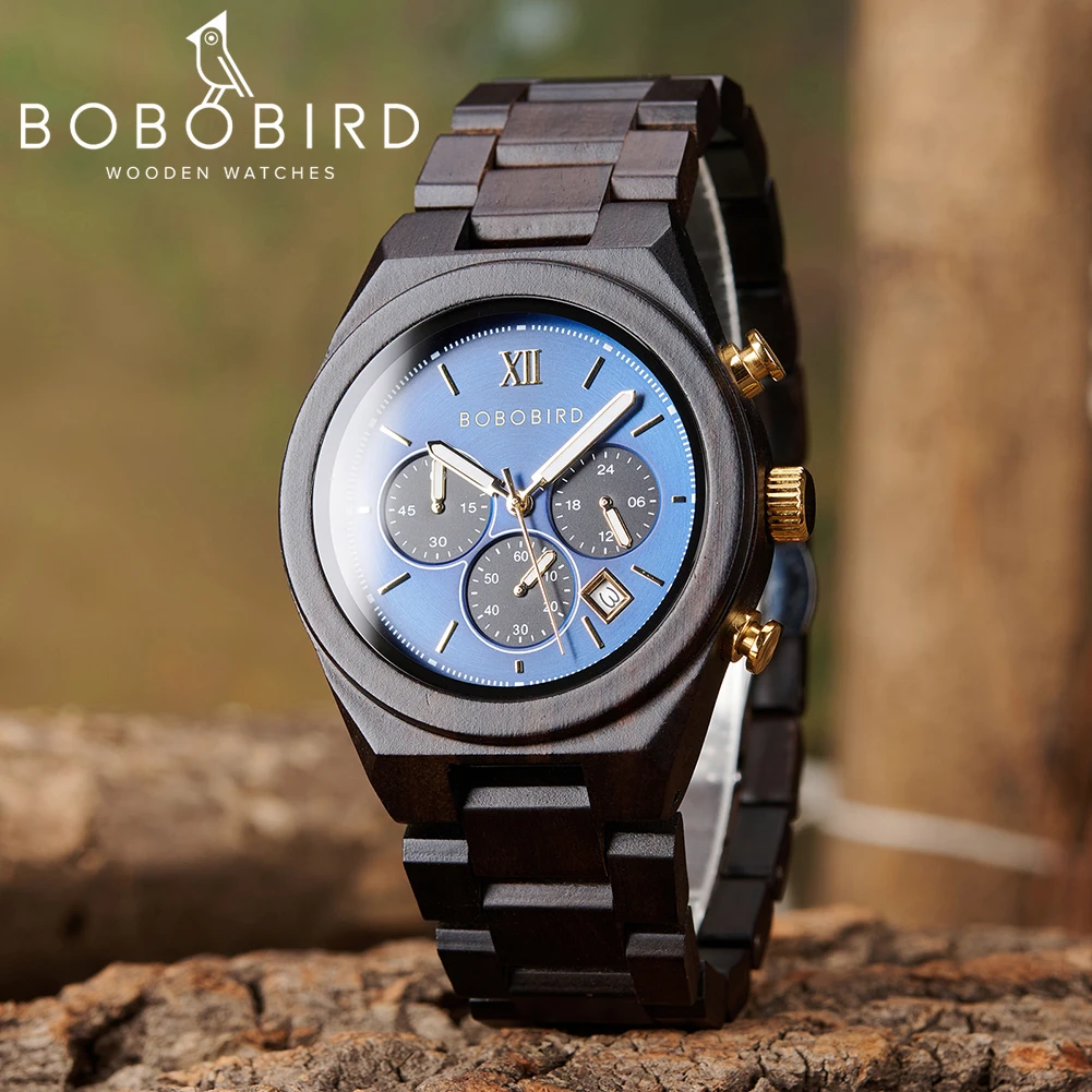 شعار مخصص ساعة خشب للرجال بوبو بورد كوارتز ساعة اليد شخصية محفورة رفقاء ساعة هدية دروبشيبينغ