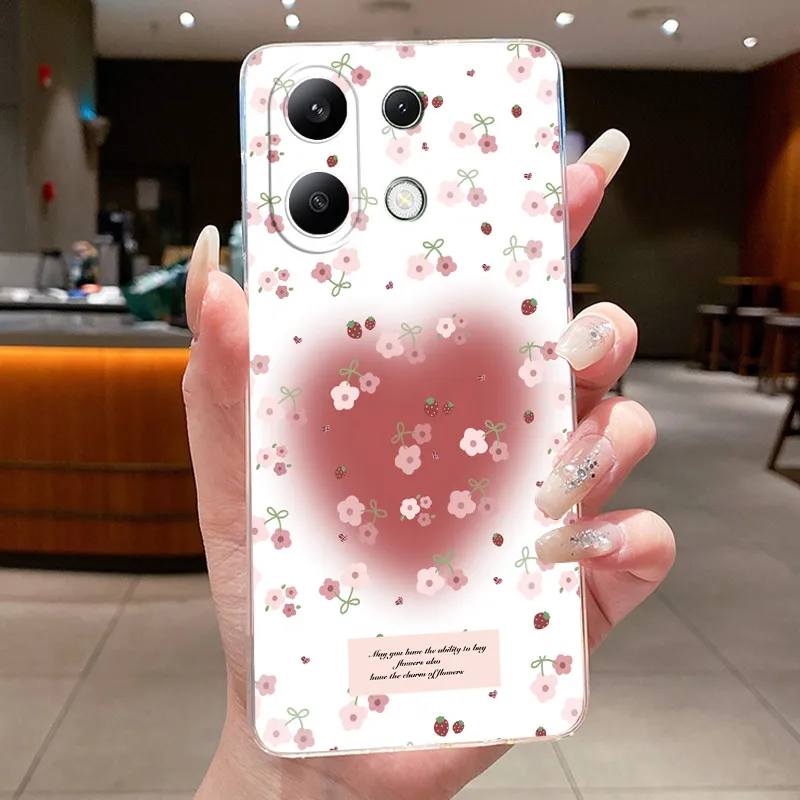 

Case For Xiaomi Redmi Note 13 4G Flower Butterfly Protective Casing For Redmi Note 13 5G Fundas Soft Silicone TPU Phone Cover