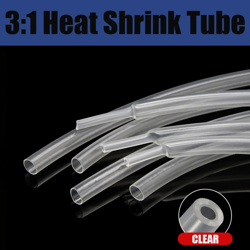 Clear 3M 3:1 Heat Shrink Tube With Glue Diameter 1.6 ~ 19.1m
