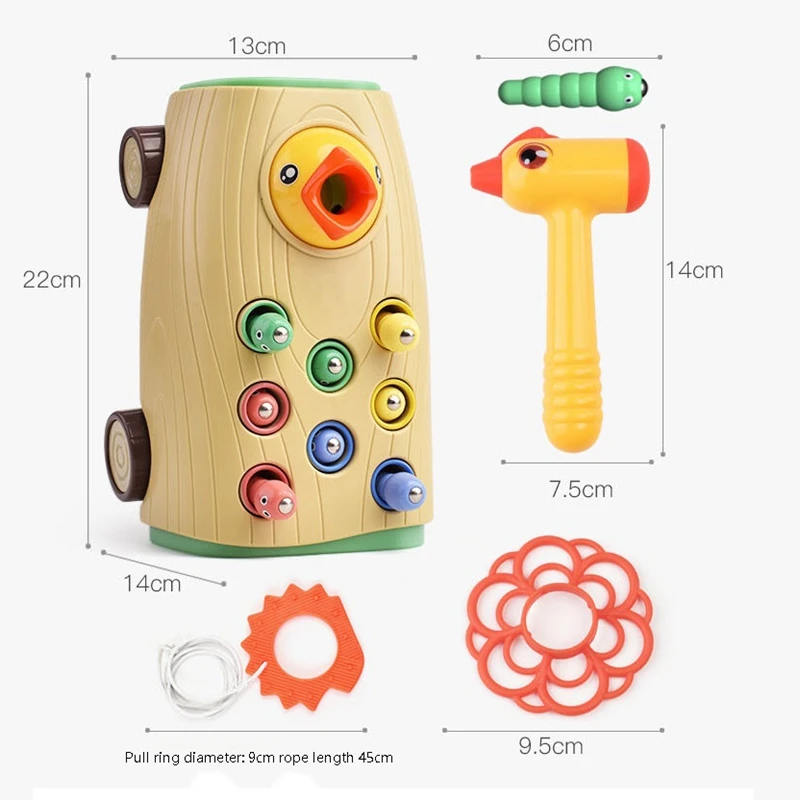 Magnetic Woodpecker Catch The Worms Toy Catching And Feeding Game Pretend Play Toy