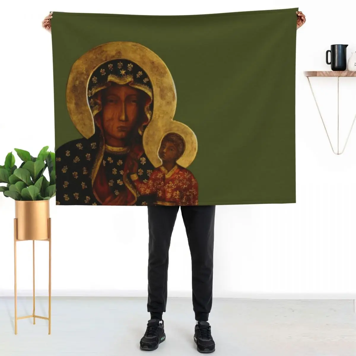The Black Madonna of Czestochowa, Our Lady of Cz?stochowa, Blessed Virgin Mary Throw Blanket Single Kid'S Blankets