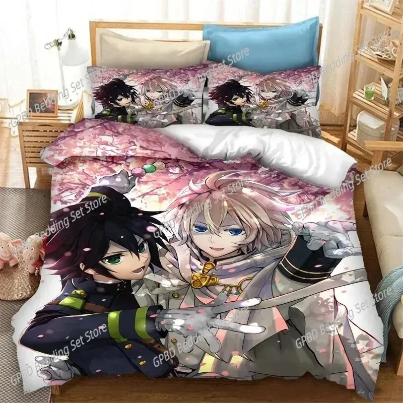 Anime Seraph of the End Mikaela Hyakuya 3D NEW Duvet Cover Pillowcase Bedding Set Adult Boy Girl Bedroom Children Single Double
