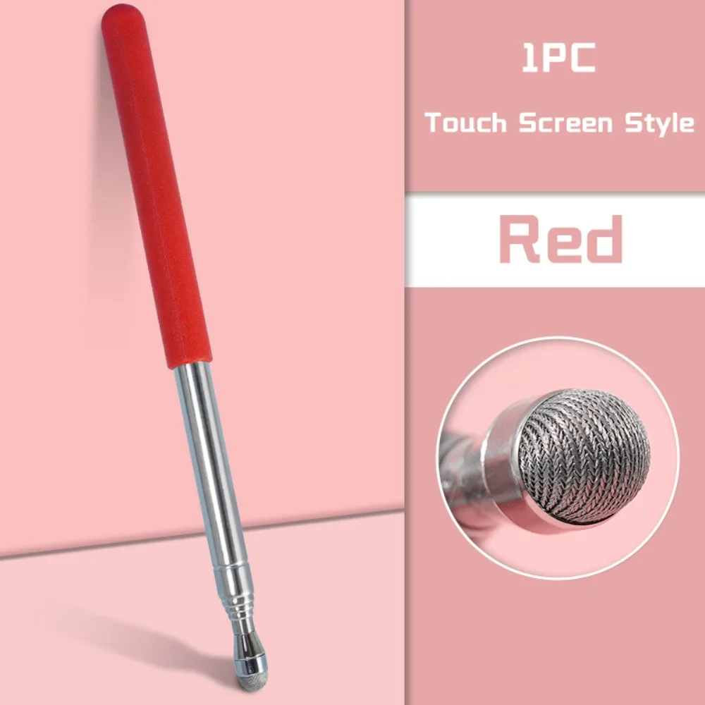 Durable Stainless Steel Touch Screen Pen 68MM Telescopic Rod Teaching Pointer Reading Sticks Teaching Tools