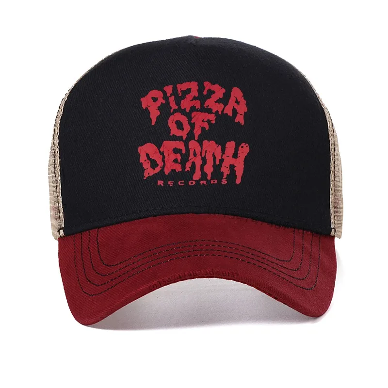Pizza of Death Japanese Record Mesh Baseball Cap Adjustable plus Size Summer Snapback Hat Comfortable Breathable hats Gorras