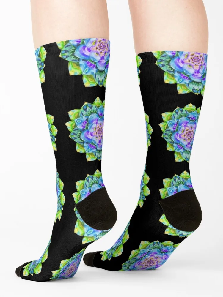 Psychedelic Artichoke Yellow Socks loose sheer Antiskid soccer designer brand Woman Socks Men's