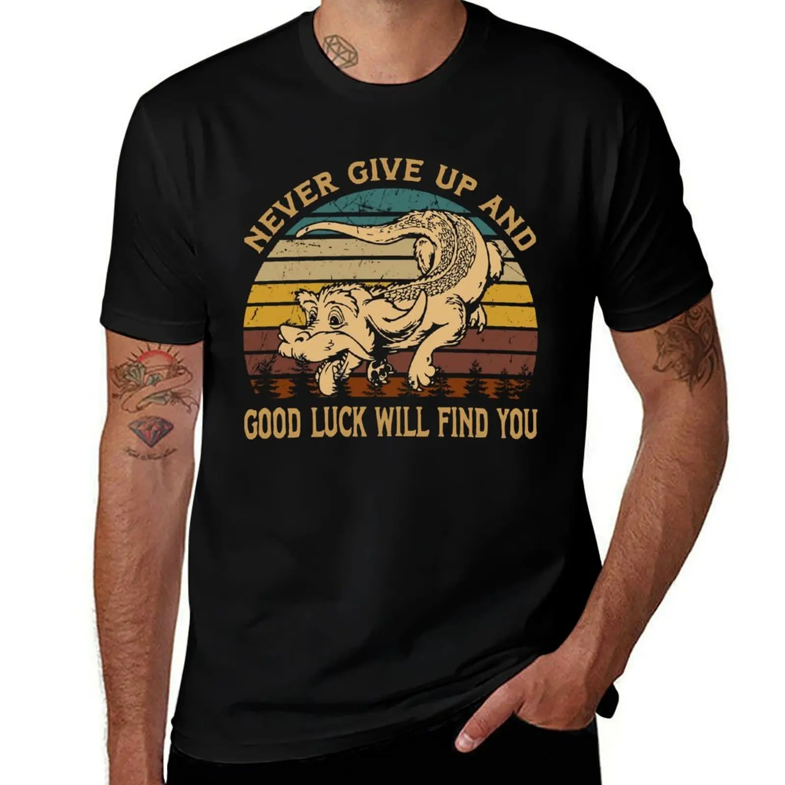 Funny Gift For Graphic Neverending Arts Story Films Never Give Up Gifts For Fan T-Shirt hippie clothes men graphic t shirts