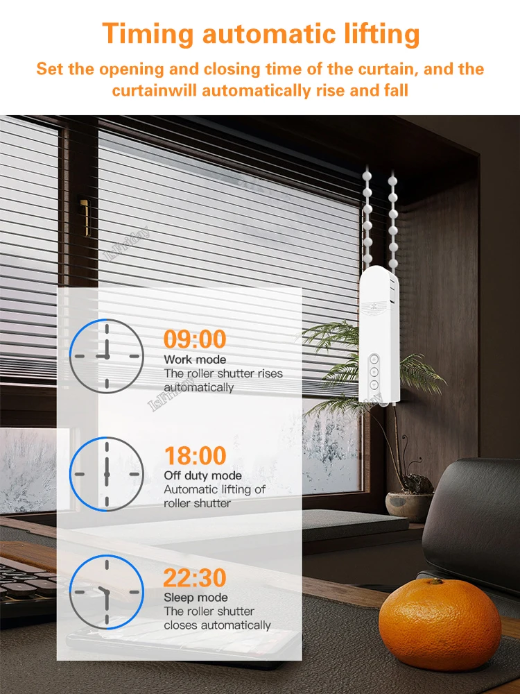 Imagem -02 - Cortinas de Rolo Elétrico com Controle Remoto Inteligente Puxar Bead Cortina Motor Abridor Automático sem Fiação Suporte App Temporizador Persianas Driver