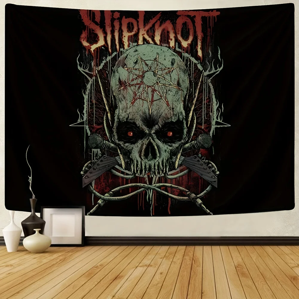 VIKAMA Slipknot Metal Rock Tapestry Skull Hardcore Living Room Band Rehearsal Space Themed Live House Decor