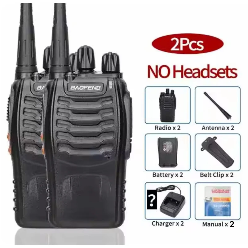 2PCS Baofeng BF-888S Walkie Talkie 5W BF-888S Zwei-weg Radio Set BF 888s UHF 400-470MHz 16CH Walkie-talkie Funkgeräte Transceiver