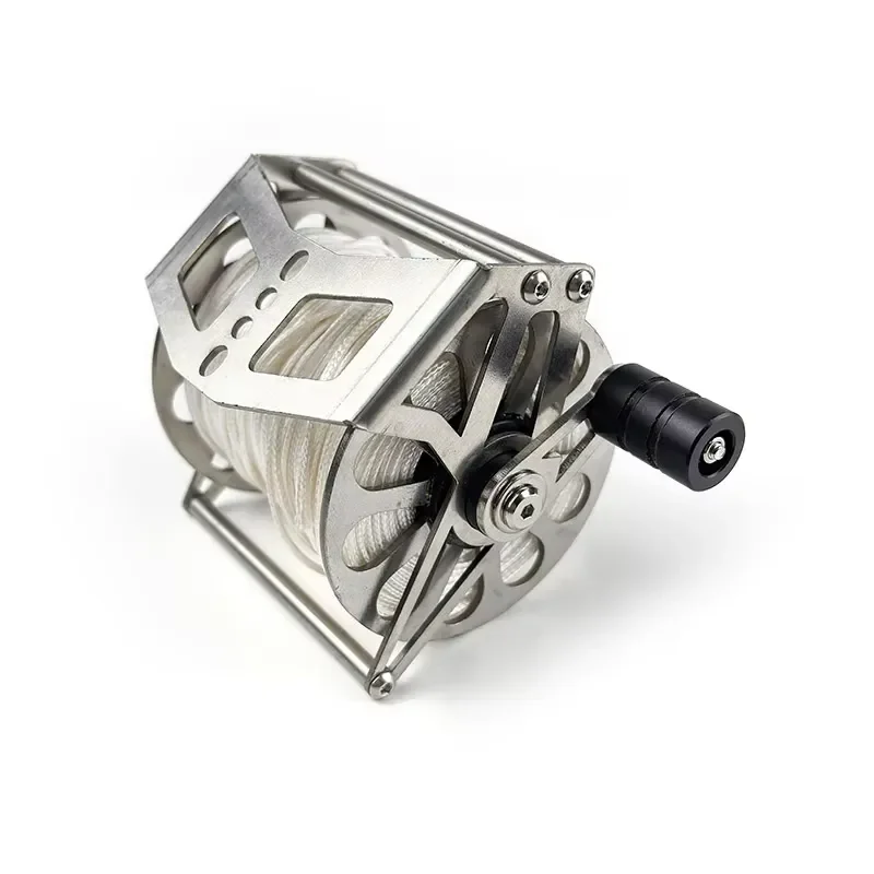 OEM custom stainless steel harpoon reel with 40m (130ft)/50m (160ft)/60m (200ft) 2mm Dyneema cable