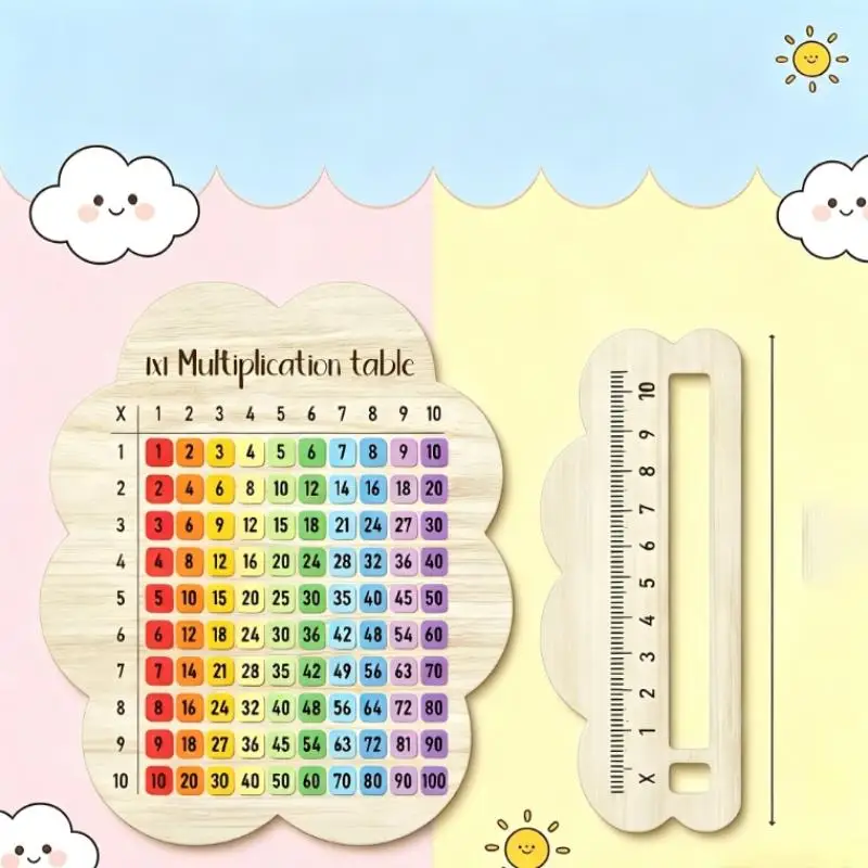 Colorful Multiplication Wooden Boards Suitable For Math Classes Gifts Kid Math Enlightenment Puzzle Teaching Aids Toys