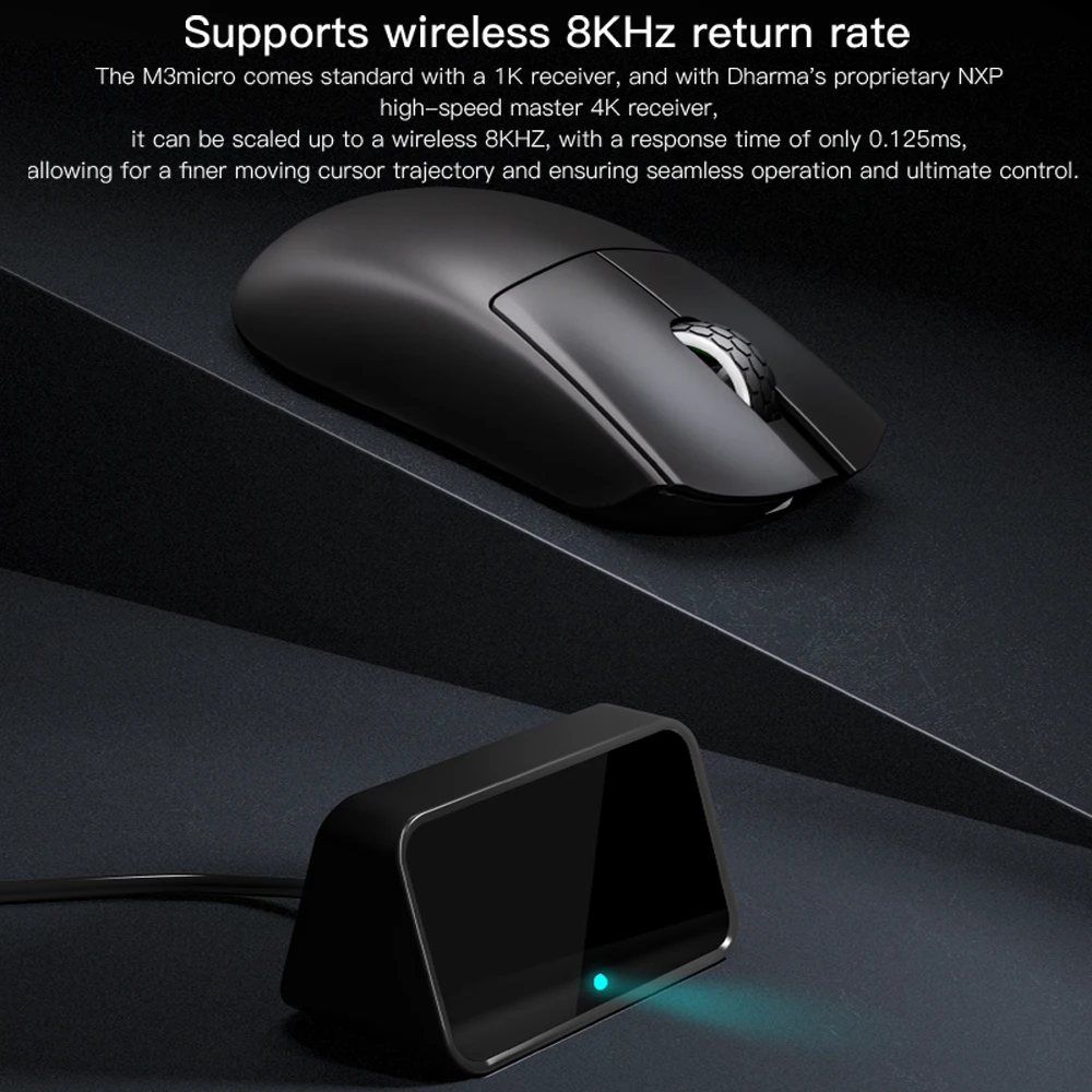 Imagem -03 - Darmoshark-e-sports Mouse Óptico 4k 8k sem Fio Bluetooth Pam3395 N52840 26000 Dpi para Computador Laptop pc