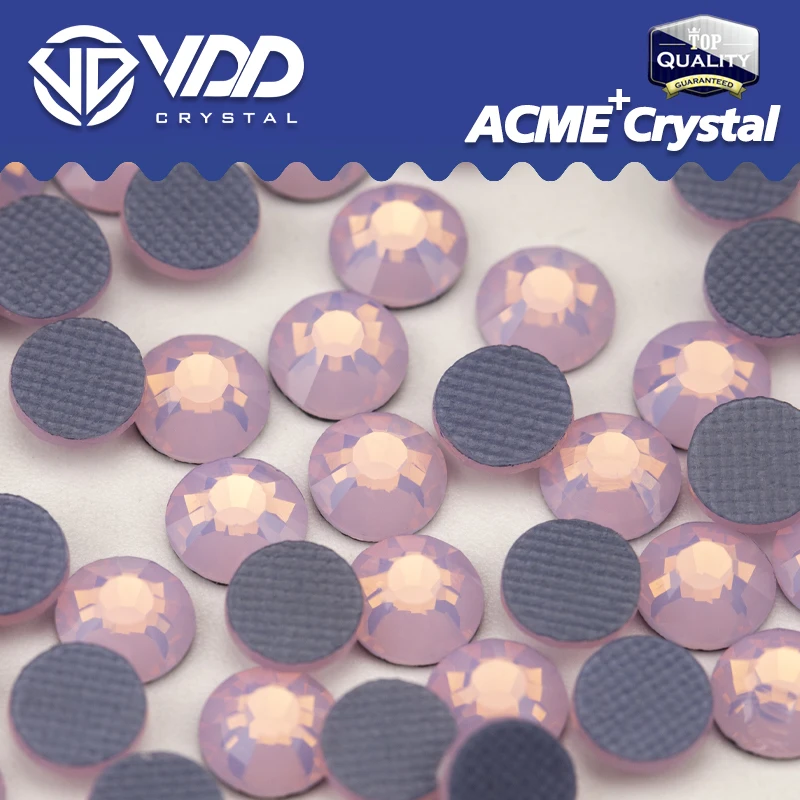 VDD 047 różowa seria Opal ACME + szklane gorące kryształki kryształowe Flatback Strass brokatowe kamienie 3D do dekoracja butów ubrań