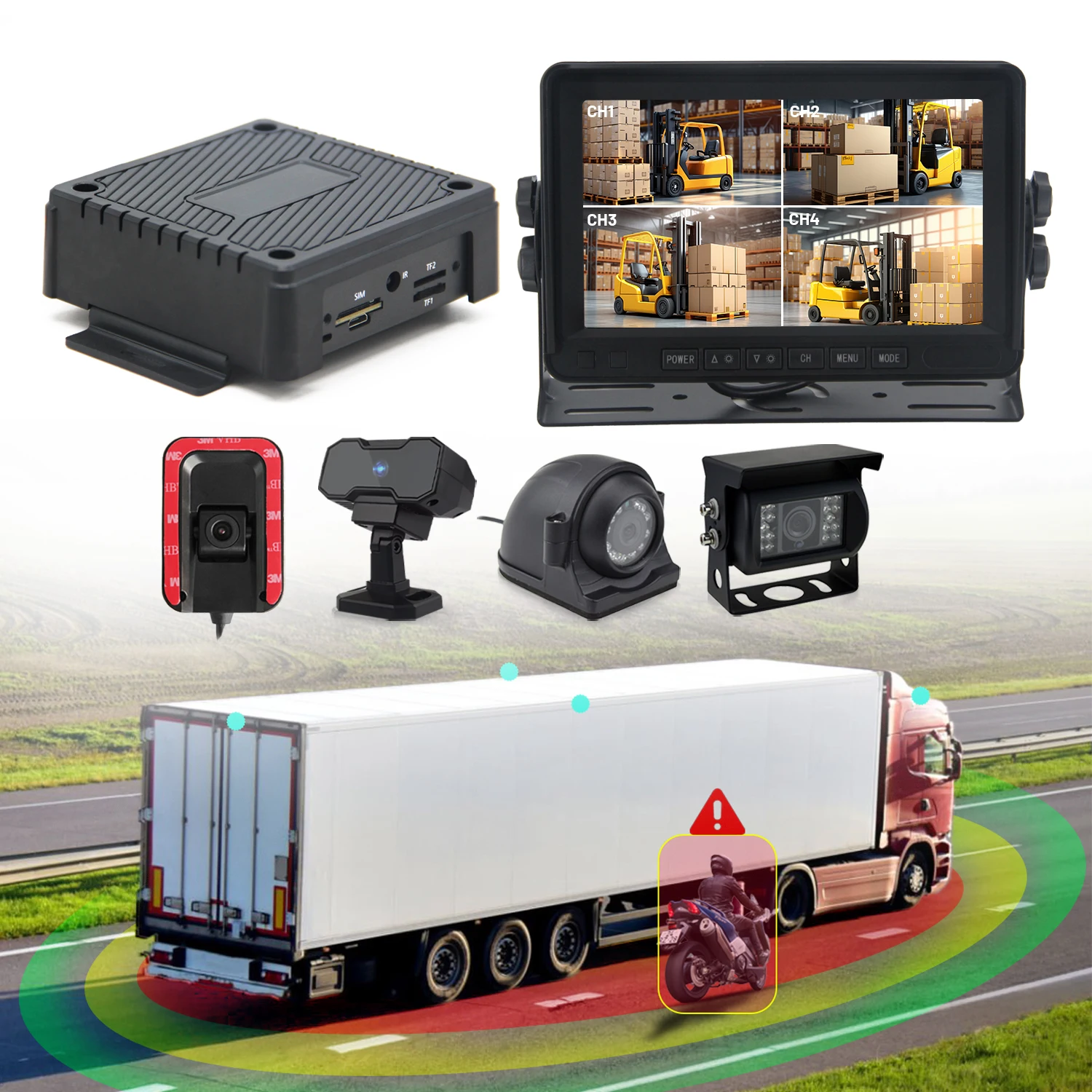 hit product7Inch MinimDVR AI Dash Cam with GPS Tracking for Fleet Vehicle Management & AI Security Camera