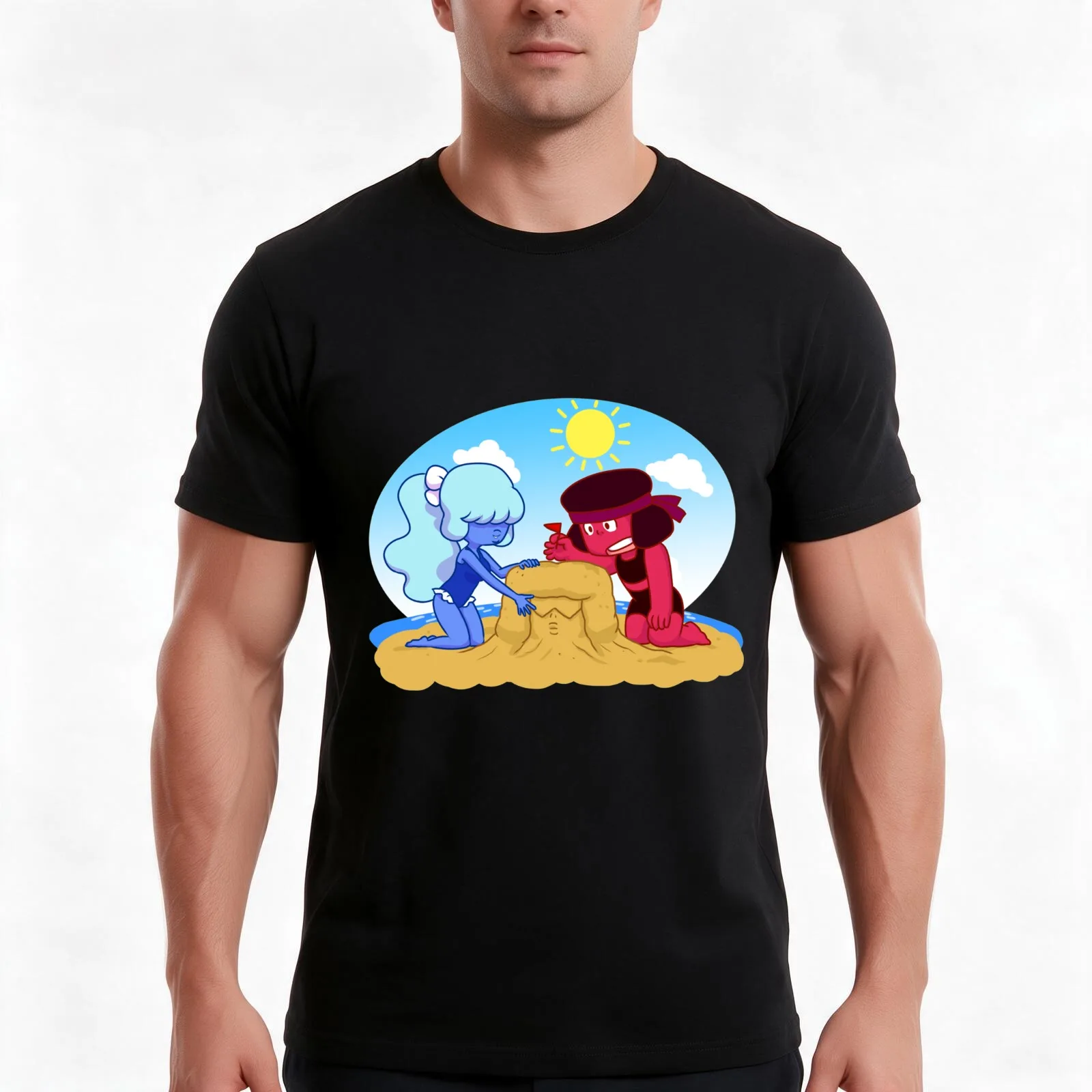 Made of Sand T-Shirt, Summer Casual Cotton Tee, Oversized Streetwear Tops, Vintage Graphic Print, Loose Fit Short Sleeve