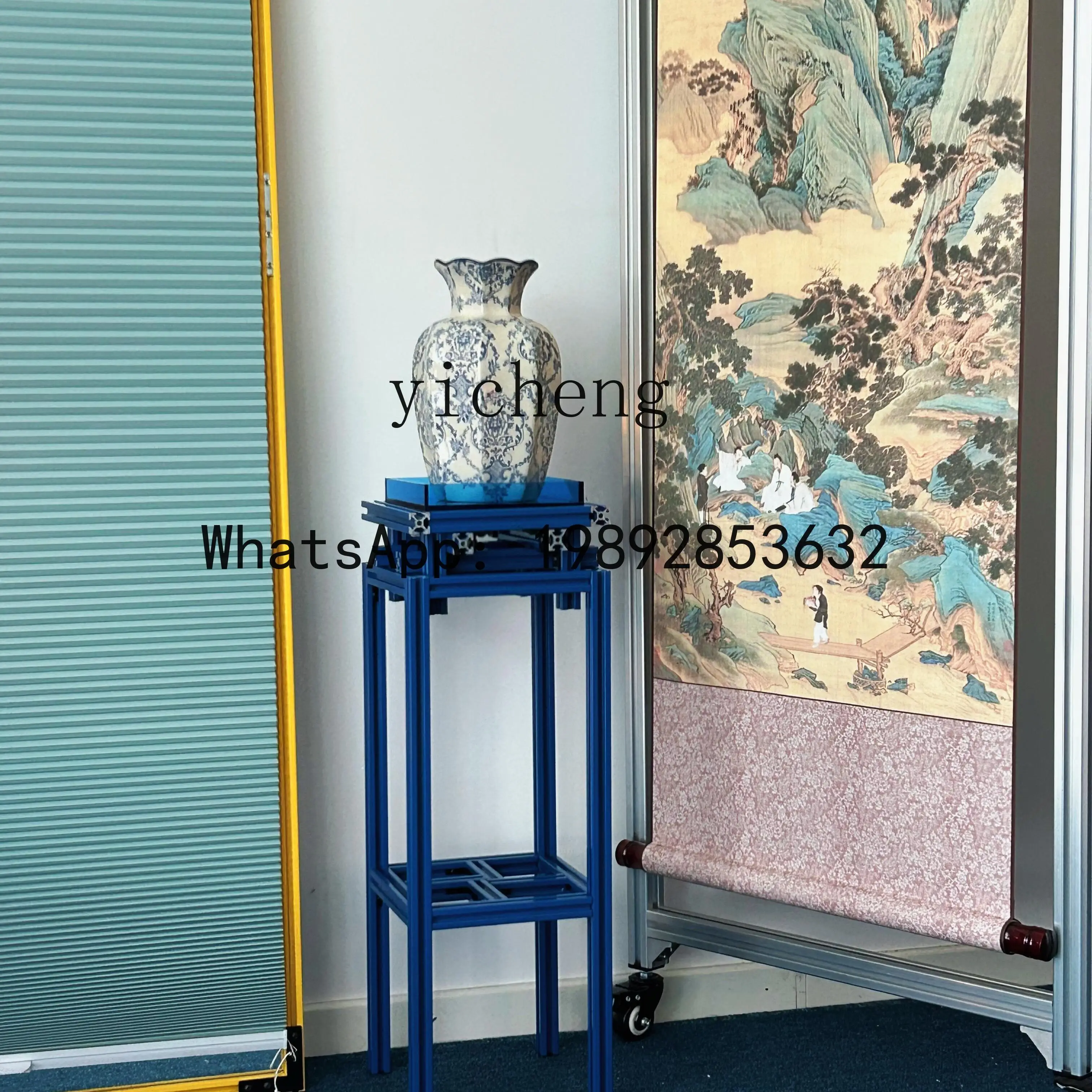 X4 floor-to-ceiling aluminum profile flower stand multi-layer decorative shelf table living room TV side cabinet flower pot