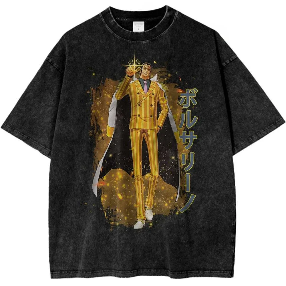 

ONE PIECE Monkey D Luffy Gear Shirt Аниме Ретро Футболка Луффи Саурон Дизайнерский Иллюстрация Узор Уличный Спорт Harajuku Лето