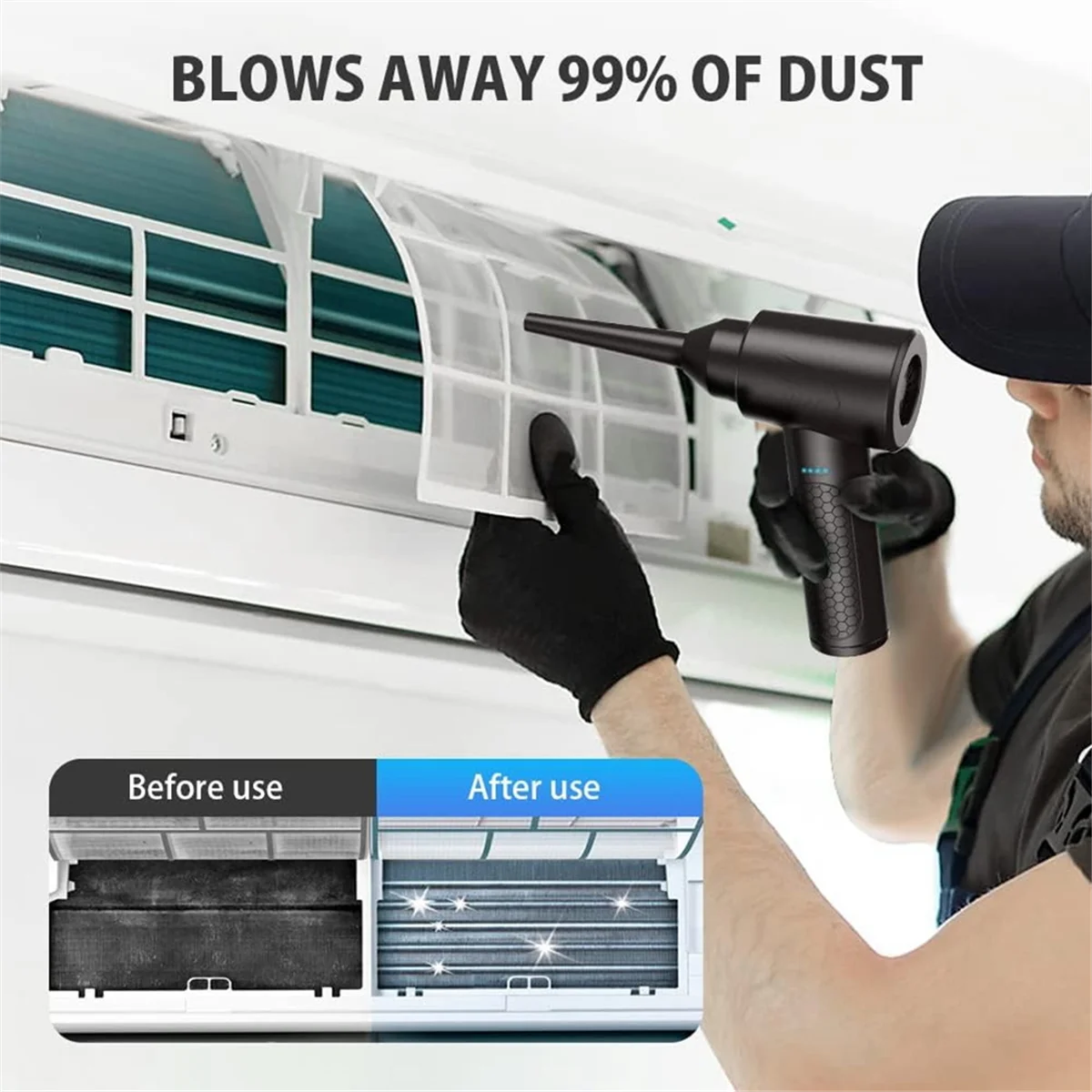 多目的電気ダスターと送風機、PC用圧縮空気クリーナー、ディープクリーニング用のエア缶の交換