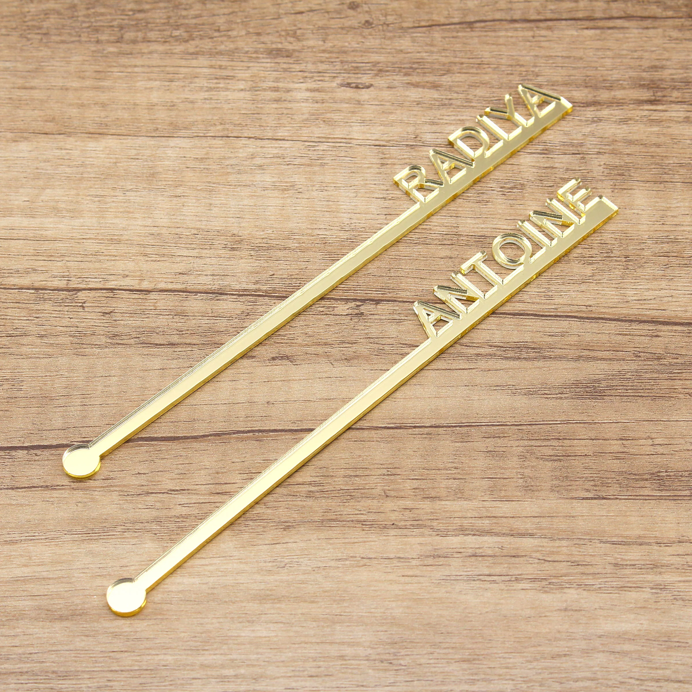 12/60/120pcs Personalized Drink Stirs Baptism Decoration Wedding Cocktail Drink Stirs Customized Bachelor Party Drink Stirrers