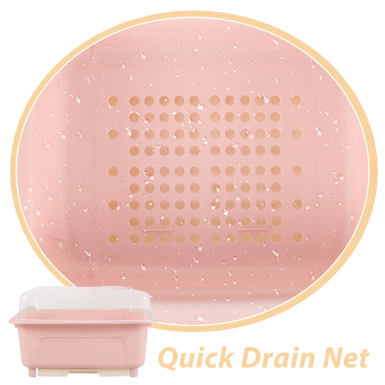 

Compact Kitchen Draining Cabinet With Lid Bowl Chopstick Storage Rack Pp Material Space-Saving Dish Utensil Holder Cutlery Box