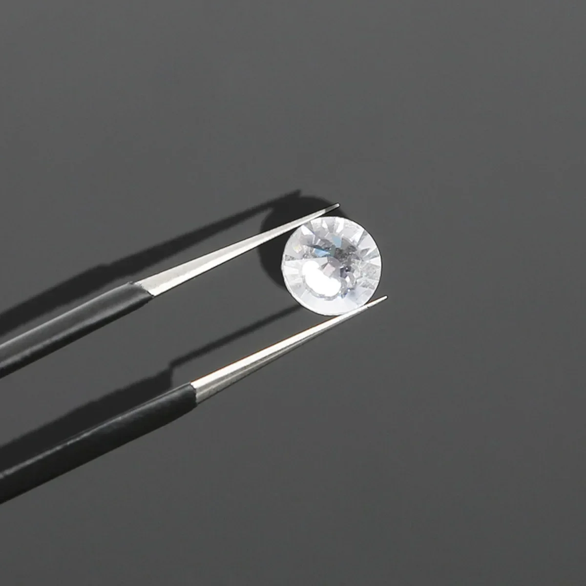 ファッションネイルアートDIY、1個ストレートエルボアクリルジェルピッキングツール、ラインストーン宝石装飾、黒まつげピンセット、1.0MM