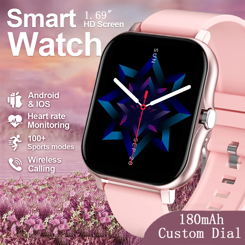 Custom Watch Faces 1.69inch Smart Watch For Women Gifts Full Touch Screen Sports Fitness Watch Bluetooth Call Digital Smartwatch