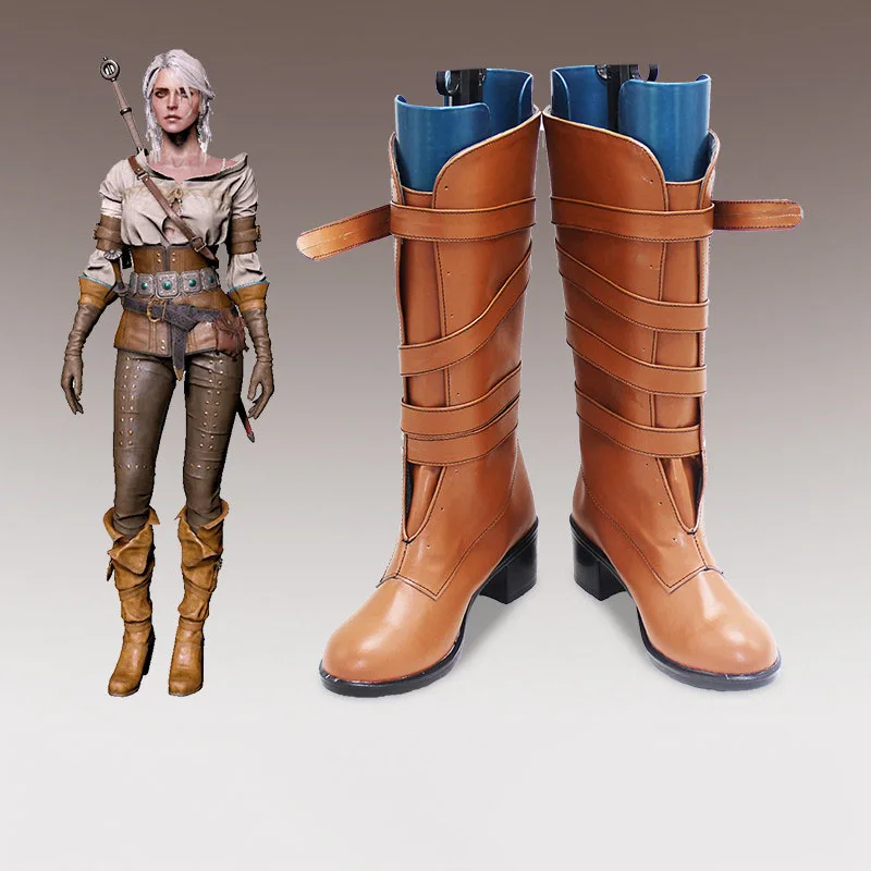 

Сапоги для косплея Cirilla Fiona Elen Riannon Ciri, коричневые туфли, изготовленные на заказ, любой размер для женщин и девочек, сапоги для косплея Ciri