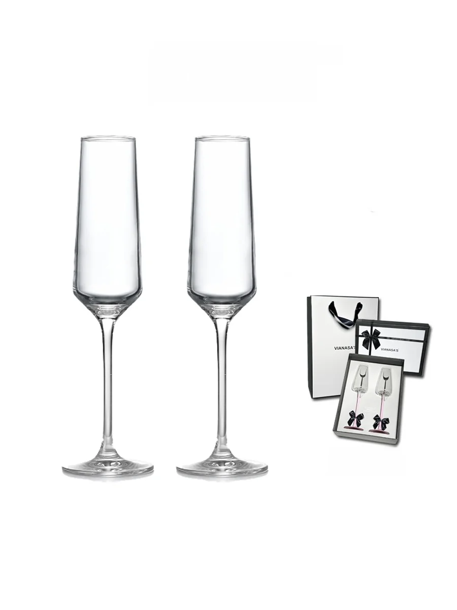 

Vianasa's Premium Crystal Champagne Glass Transparent Luxury Wine Cup for Wedding Moving Celebration European Style Handmade ...