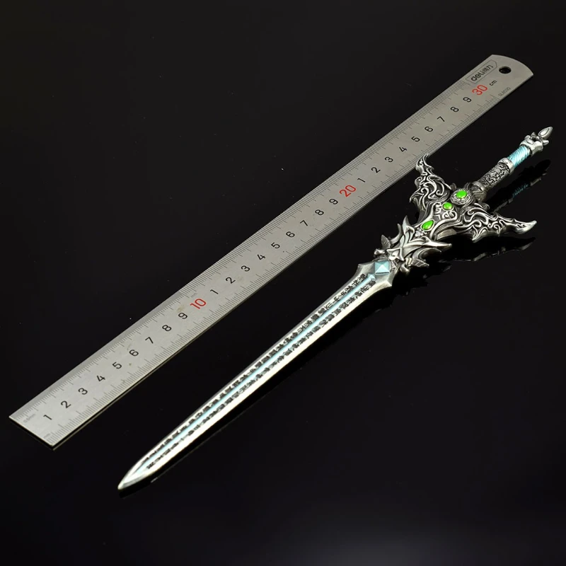 30CM/11.81in monde parfait pierre Hao dessuler l'empereur céleste réincarnation épée arme modèle métal artisanat ornement cadeau jouets