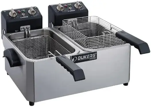 Commercial Electric Deep Fryer Dual 7Lbs (14 Lbs Total Capacity), Dcf7Ed