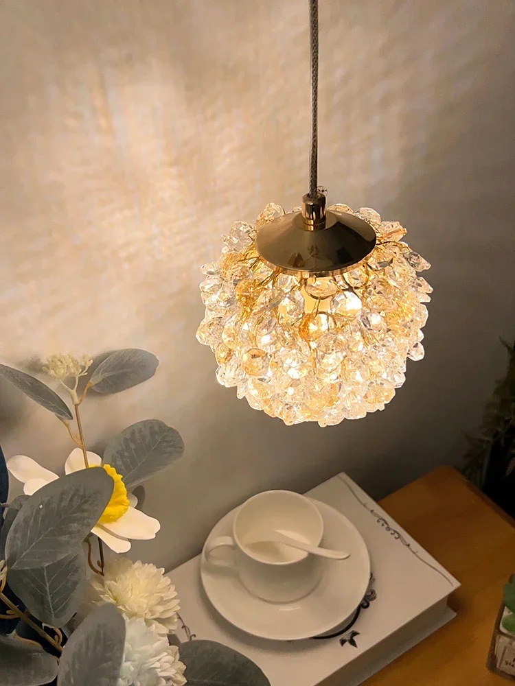 Modern Crystal Pendant Light, Cordão Bulbo Ajustável para o Quarto, Sala de jantar, Corredor, Lâmpada de Metal Dourado, Dropshipping, G9, Dropshipping