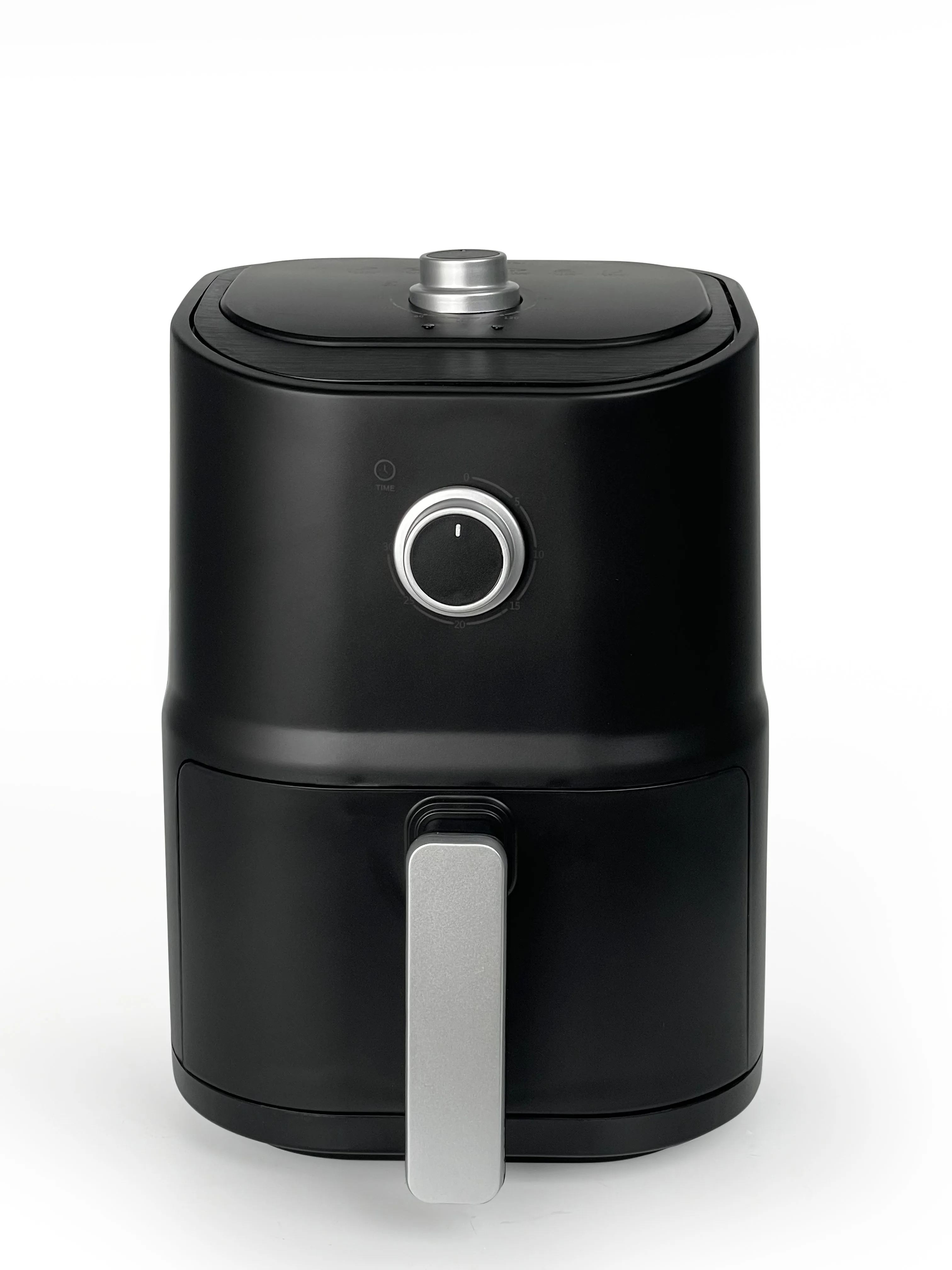 Black Mechanical Air Fryer with 30-Minute Timer Control for Simple, Fast, and Healthy Oil-Free Cooking
