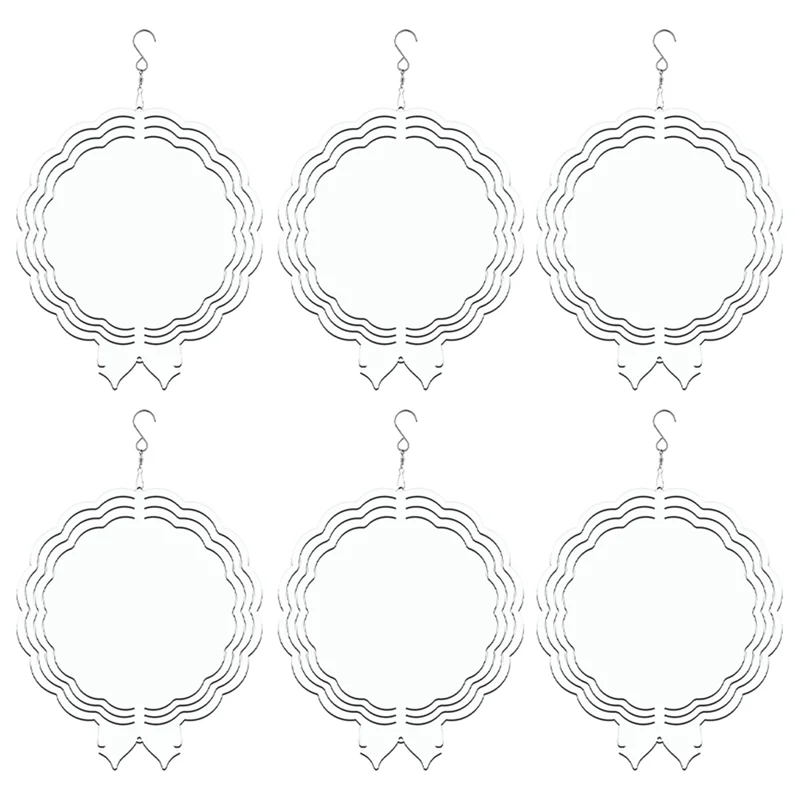 

A43T 6Pack Hanging Wind Spinners Christmas 10 Inch For Christmas Day Garden Decoration