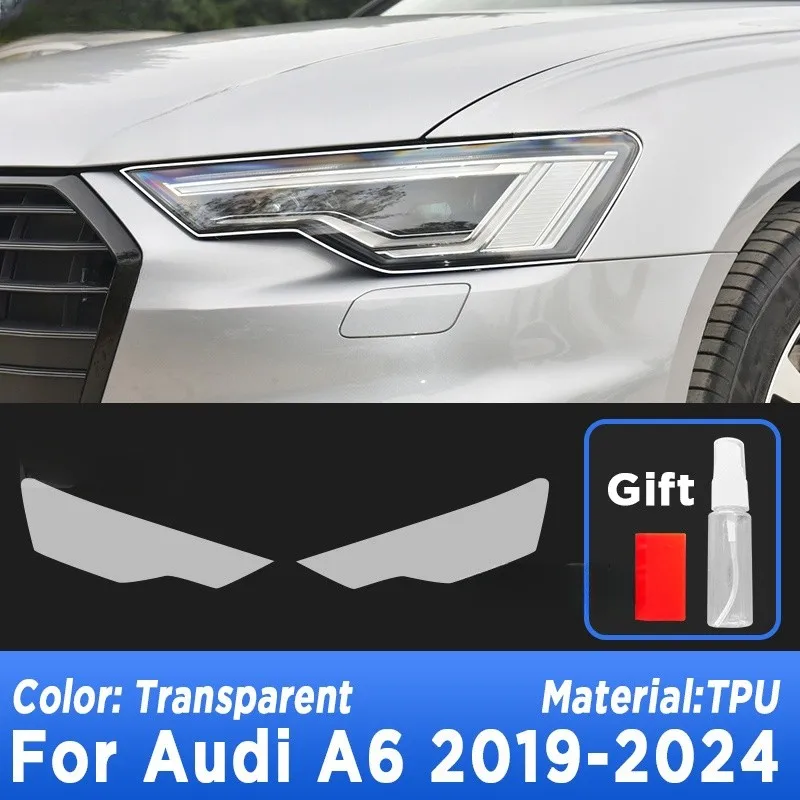 For AUDI A6 2015-2024 Car Exterior Headlight Anti-scratch Front Lamp Transparent TPU Protective Film Accessories Sticker