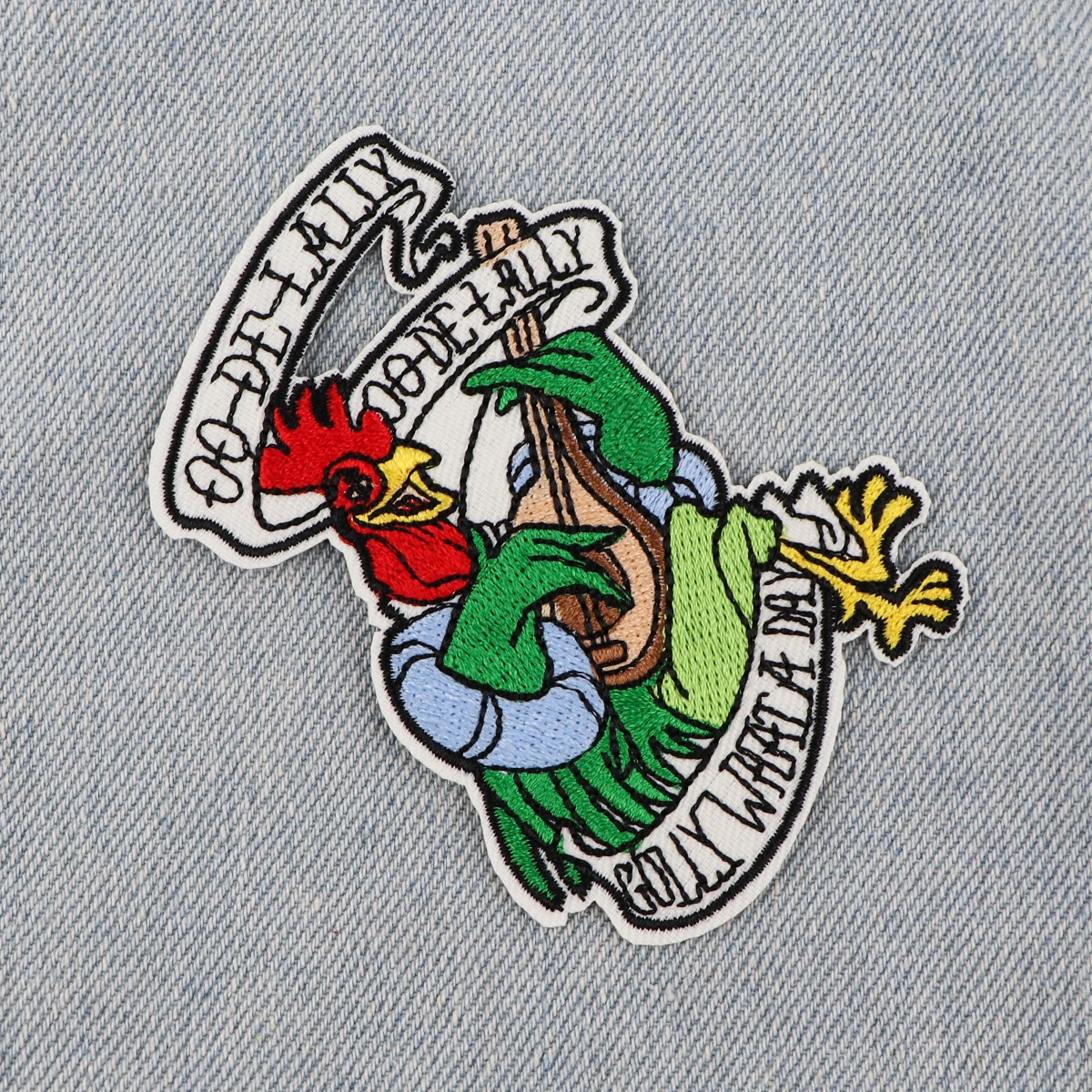 Rooster Patch Animals Embroidered Patches For Clothing Stickers Stripes Patch Iron On Patches On Clothes Decorations Gifts