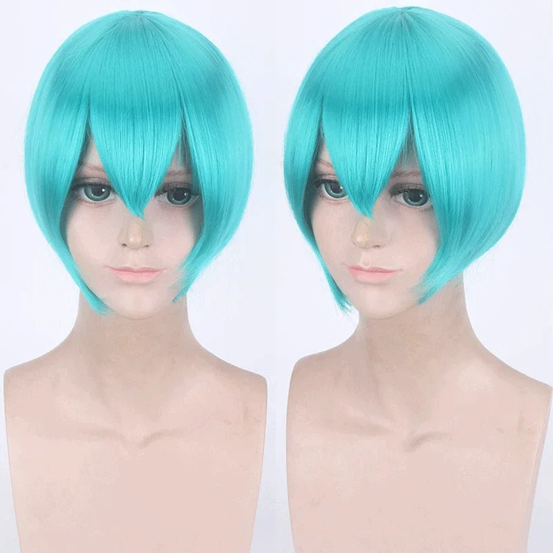 30cm Short Bob Cartoon Cosplay Wigs Men Women Party High Temperature Synthetic Hair Costumes for Halloween Wig+Free Wig Cap image 6