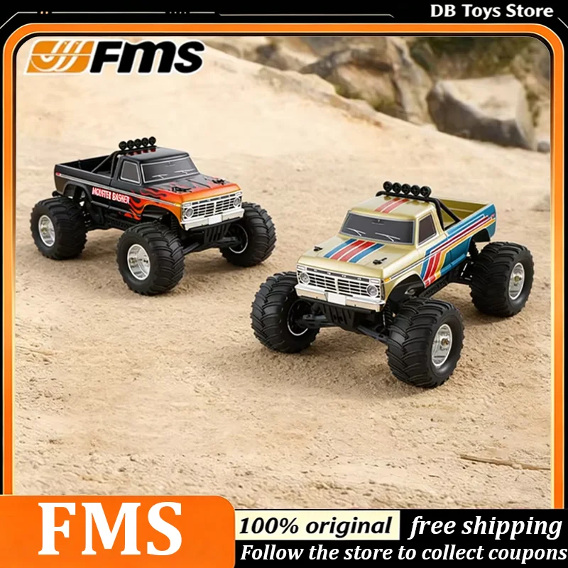 FMS FMT10 1/10 Ford F100 Remote Control Off Road Car Brushed 2.4g Rtr Pickup Monster Truck Model 4wd Remote Control Adult Toy