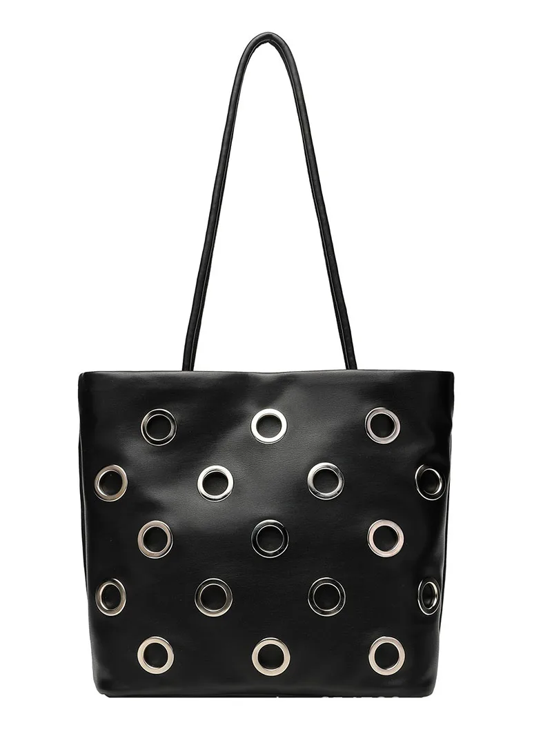 

Новая женская сумка-тоут через плечо в стиле дарк-панк, мотоциклетная, ретро, универсальная, Liudian, большая вместимость, для покупок