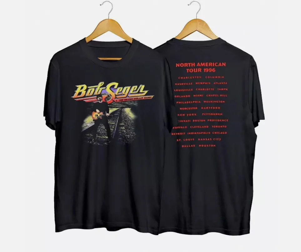 New Men Bob Seger & The Silver Bullet Band T-Shirt Gift Shirt 2 sides