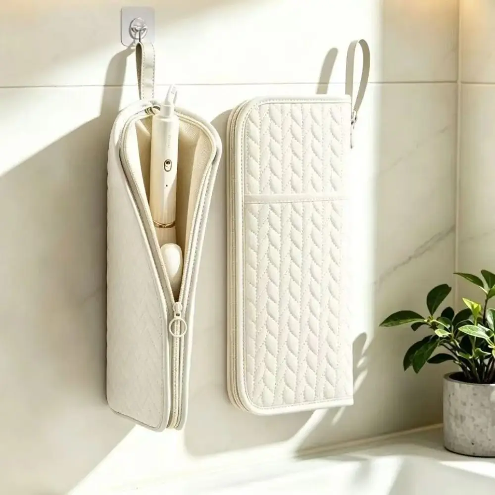 Heat Resistant Hair Tools Organizer Portable Protective Lining Heat Resistant Mat Case Hanging Loop Foldable