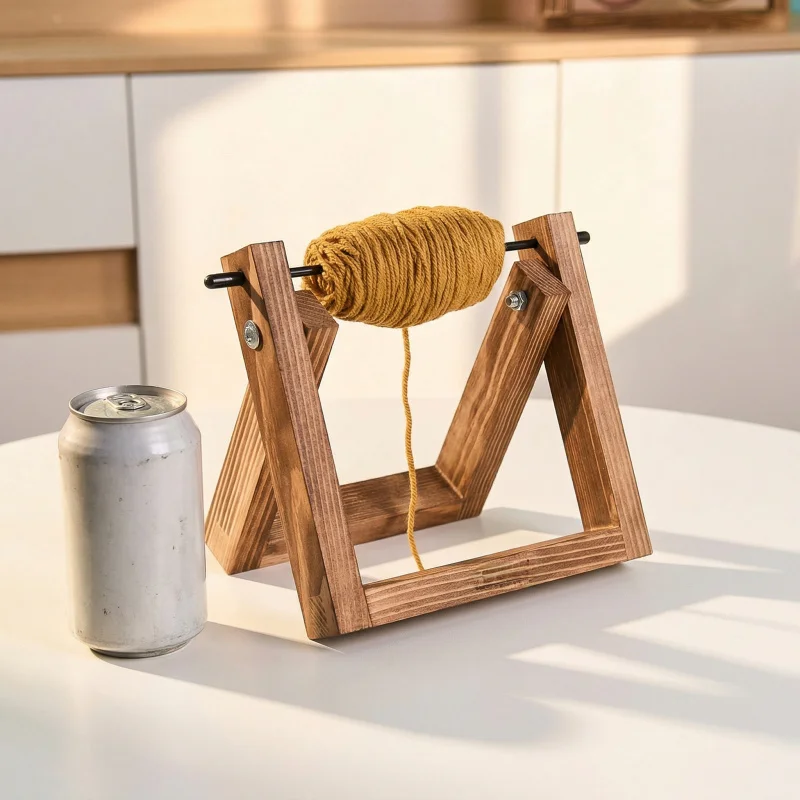 Drehbarer Garnständer aus Massivholz, Handgewebter Garnspulenhalter für den Hausgebrauch, DIY Garnrollenwickler, Garnaufbewahrungsregal, Bastelorganisationswerkzeug