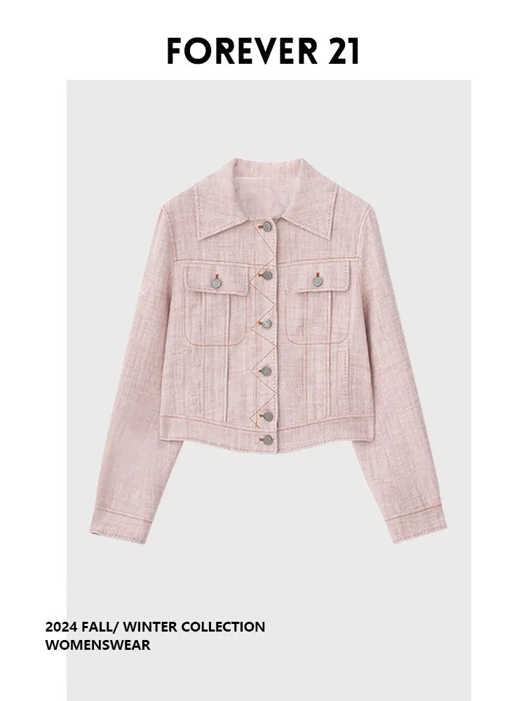 

Forever 2 Sweet Unique Design Luxury Denim Jaet Commute Long Sve Other Material Autumn Season Pear ape Women's Coat