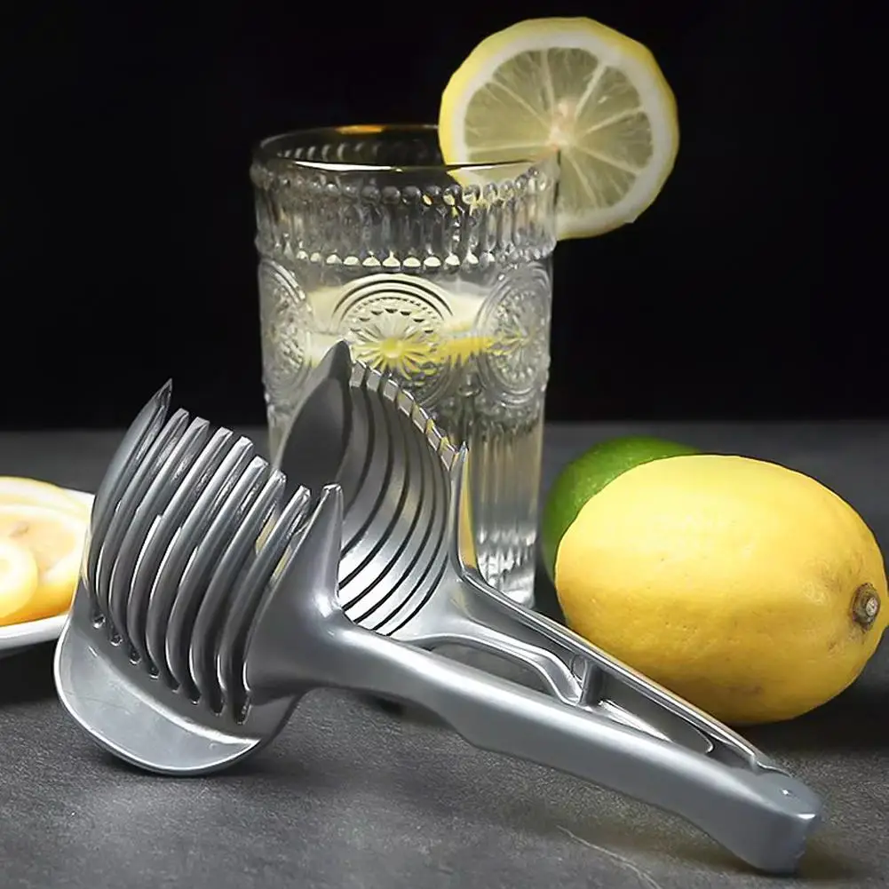 Stainless Steel Kitchen Handheld Lemon Slicer Tomato Cutting Clip Fruit Slicer Onion Slicer KitchenItem Cutter Accessories
