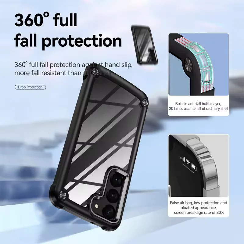 Rugged Heavy Duty Bumper Case For Samsung S25 S24 S23 S22 S21 Plus Ultra A54 A34 A14 A15 5G Hybrid Shockproof Armor Clear Cover
