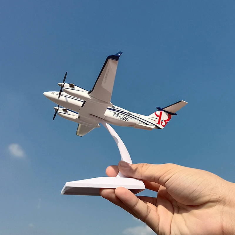 Scale 1/75 KingAir350i Business Jet Miniature Die Cast ABS Engineering Plastic Model Aircraft Souvenir Collections Toys For Boys